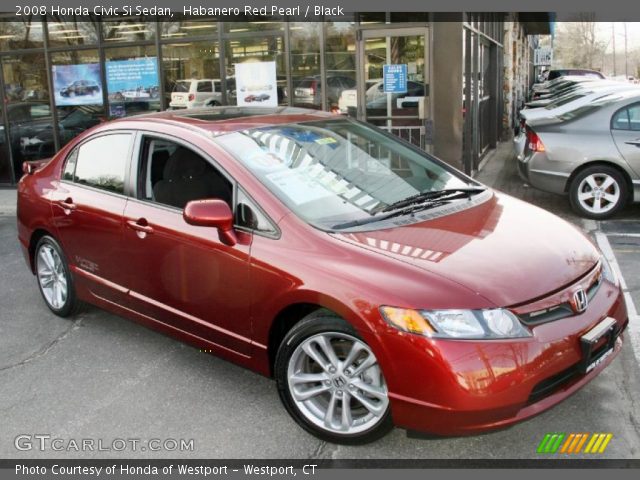 2008 Honda Civic Si Sedan in Habanero Red Pearl