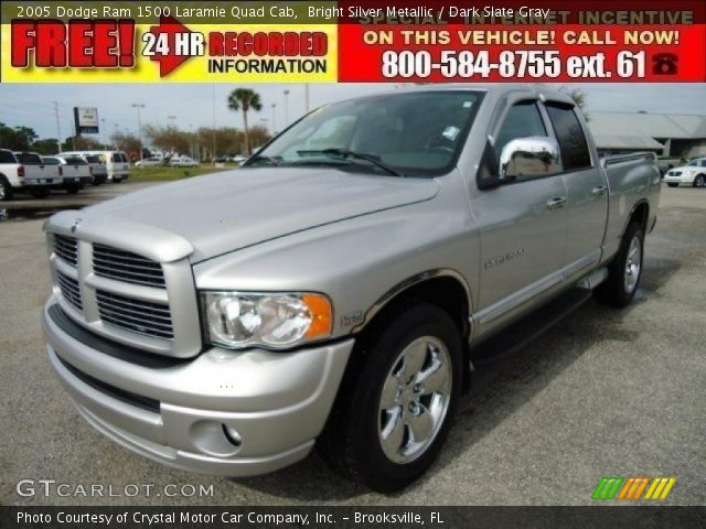 2005 Dodge Ram 1500 Laramie Quad Cab in Bright Silver Metallic