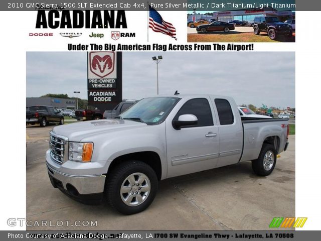 2010 GMC Sierra 1500 SLT Extended Cab 4x4 in Pure Silver Metallic