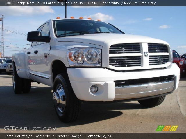 2008 Dodge Ram 3500 Laramie Quad Cab 4x4 Dually in Bright White