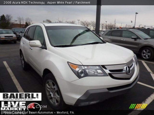 2008 Acura MDX Technology in Aspen White Pearl