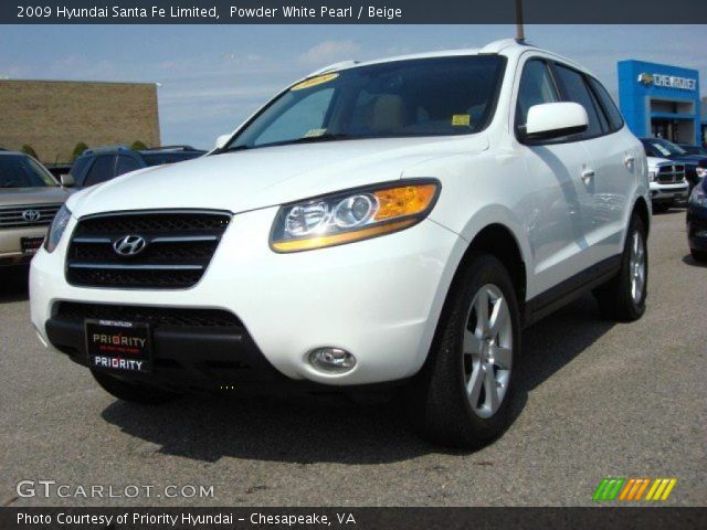 2009 Hyundai Santa Fe Limited in Powder White Pearl