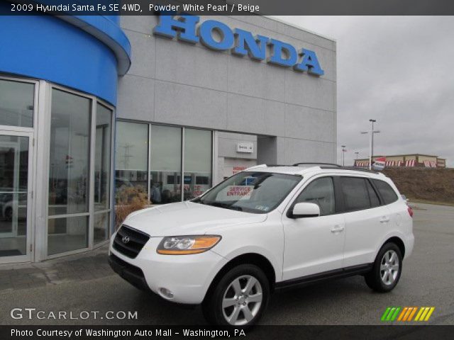 2009 Hyundai Santa Fe SE 4WD in Powder White Pearl