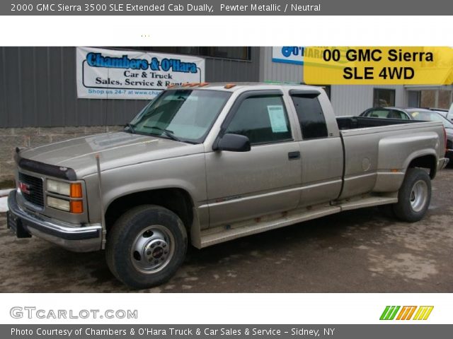 2000 GMC Sierra 3500 SLE Extended Cab Dually in Pewter Metallic