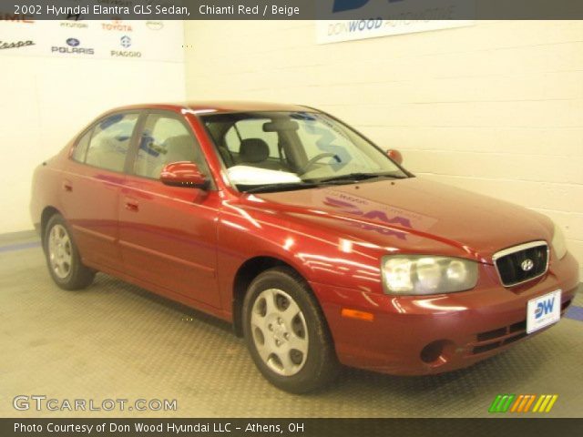 2002 Hyundai Elantra GLS Sedan in Chianti Red