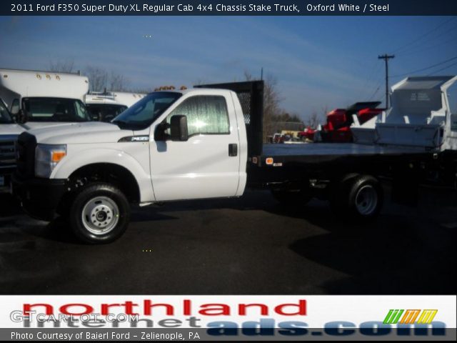 2011 Ford F350 Super Duty XL Regular Cab 4x4 Chassis Stake Truck in Oxford White