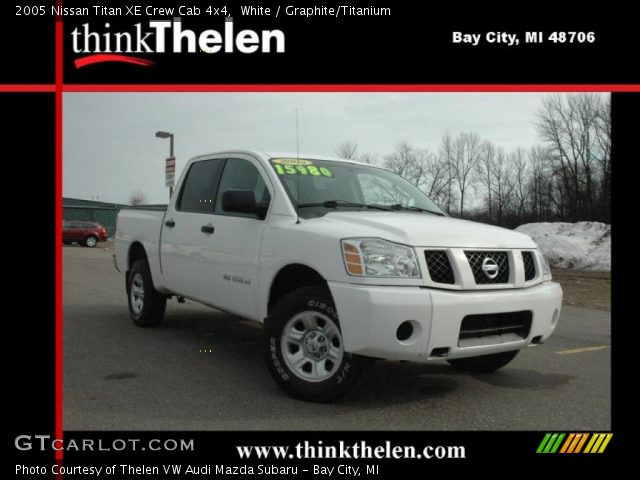 2005 Nissan Titan XE Crew Cab 4x4 in White