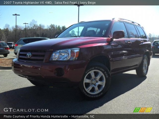 2007 Toyota Highlander V6 4WD in Salsa Red Pearl