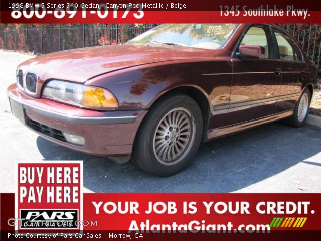 1998 BMW 5 Series 540i Sedan in Canyon Red Metallic