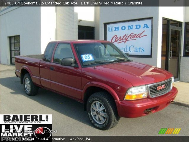 2003 GMC Sonoma SLS Extended Cab 4x4 in Dark Cherry Red Metallic