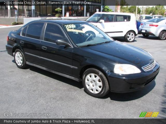 2000 Honda Civic LX Sedan in Flamenco Black Pearl
