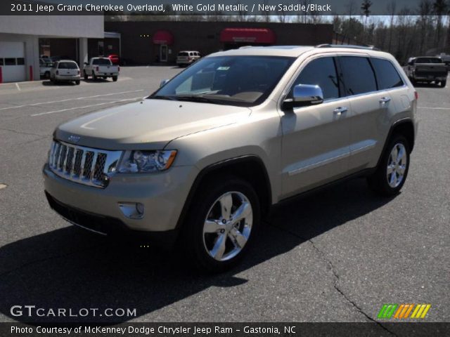 White Gold Metallic 2011 Jeep Grand Cherokee Overland with New Saddle ...