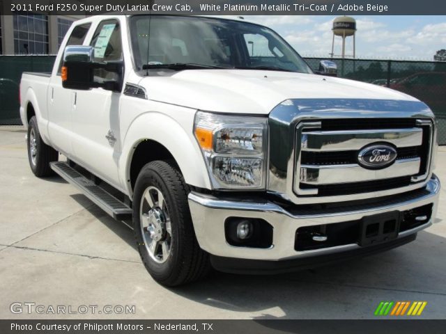 2011 Ford F250 Super Duty Lariat Crew Cab in White Platinum Metallic Tri-Coat