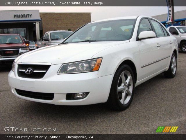 2008 Hyundai Sonata Limited in Powder White Pearl