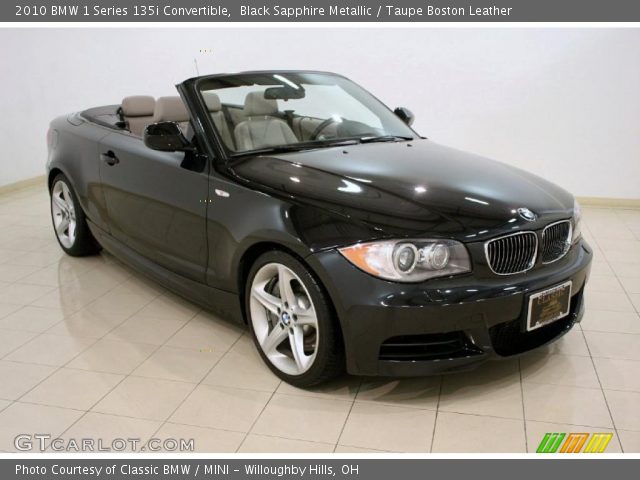 2010 BMW 1 Series 135i Convertible in Black Sapphire Metallic