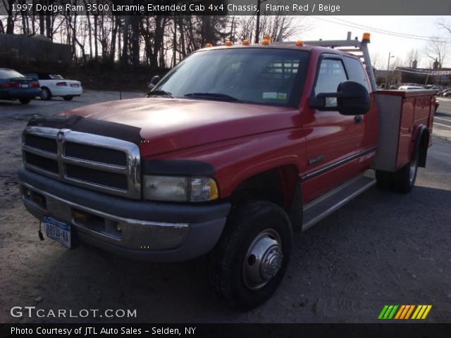 1997 Dodge Ram 3500 Laramie Extended Cab 4x4 Chassis in Flame Red