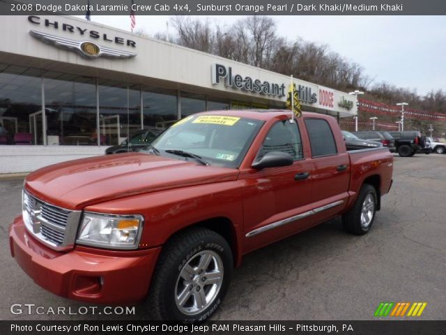2008 Dodge Dakota Laramie Crew Cab 4x4 in Sunburst Orange Pearl