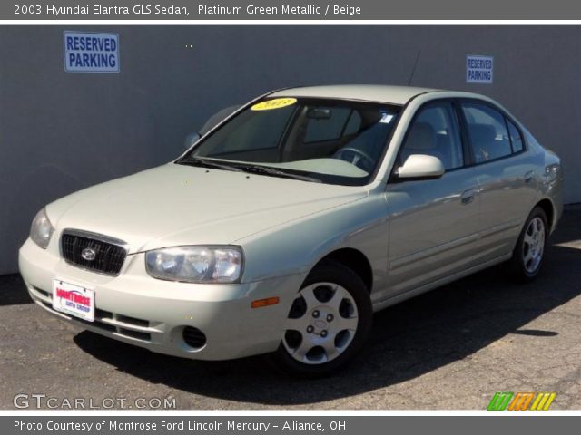 2003 Hyundai Elantra GLS Sedan in Platinum Green Metallic