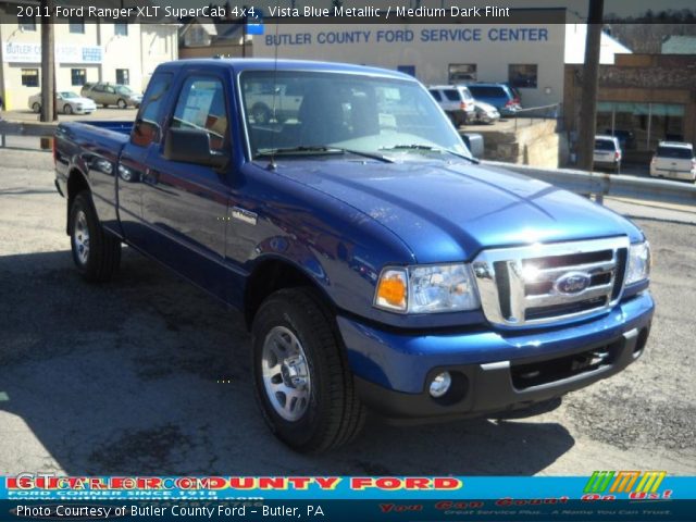2011 Ford Ranger XLT SuperCab 4x4 in Vista Blue Metallic