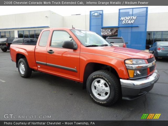 2008 Chevrolet Colorado Work Truck Extended Cab in Inferno Orange Metallic