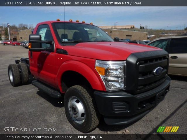 2011 Ford F350 Super Duty XL Regular Cab 4x4 Chassis in Vermillion Red