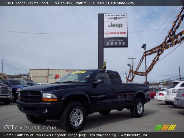 2001 Dodge Dakota Sport Club Cab 4x4 in Patriot Blue Pearl