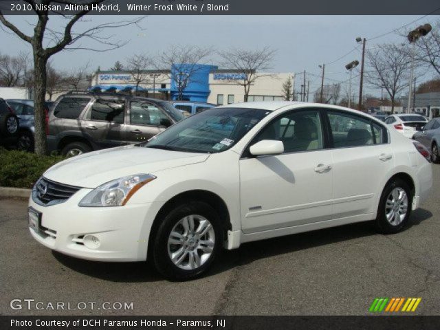 2010 Nissan Altima Hybrid in Winter Frost White
