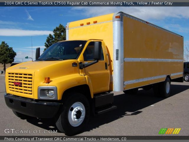 2004 GMC C Series TopKick C7500 Regular Cab Commerical Moving Truck in Yellow