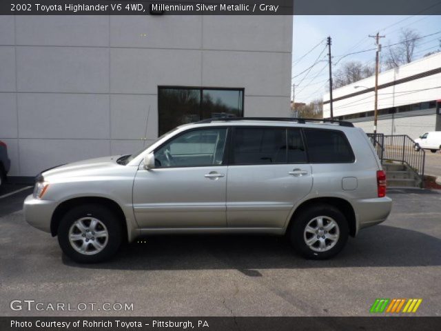 2002 Toyota Highlander V6 4WD in Millennium Silver Metallic