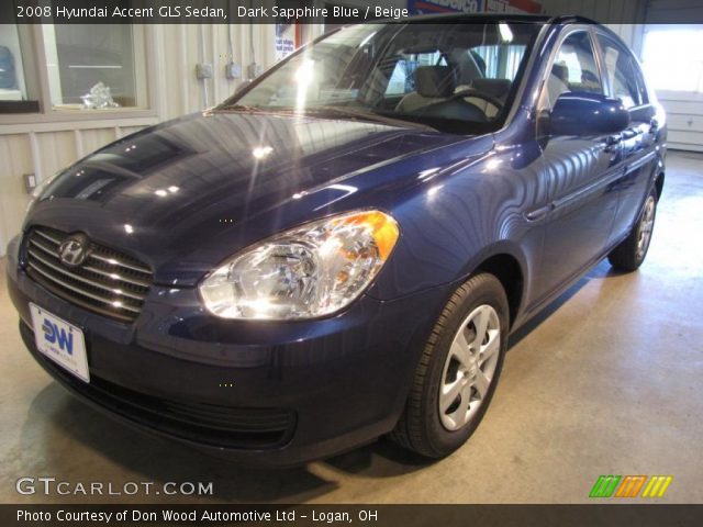 2008 Hyundai Accent GLS Sedan in Dark Sapphire Blue