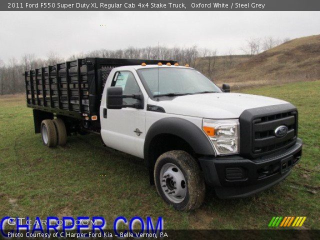 2011 Ford F550 Super Duty XL Regular Cab 4x4 Stake Truck in Oxford White