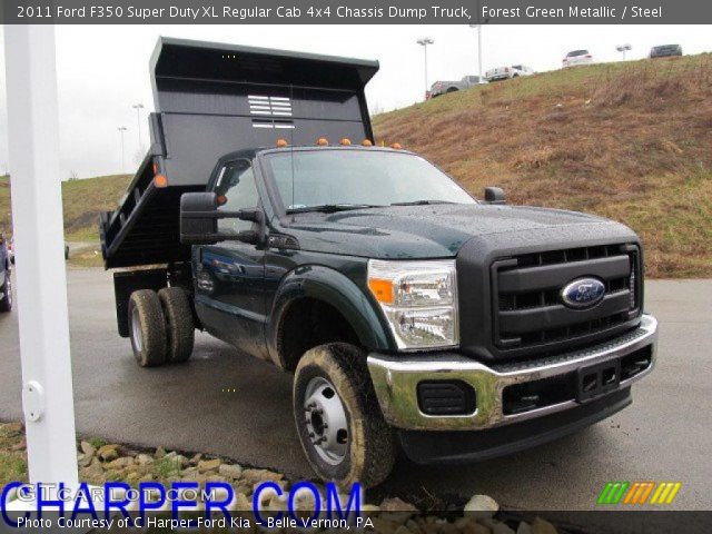 2011 Ford F350 Super Duty XL Regular Cab 4x4 Chassis Dump Truck in Forest Green Metallic
