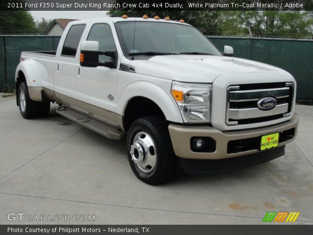 2011 Ford F350 Super Duty King Ranch Crew Cab 4x4 Dually in White Platinum Tri-Coat Metallic
