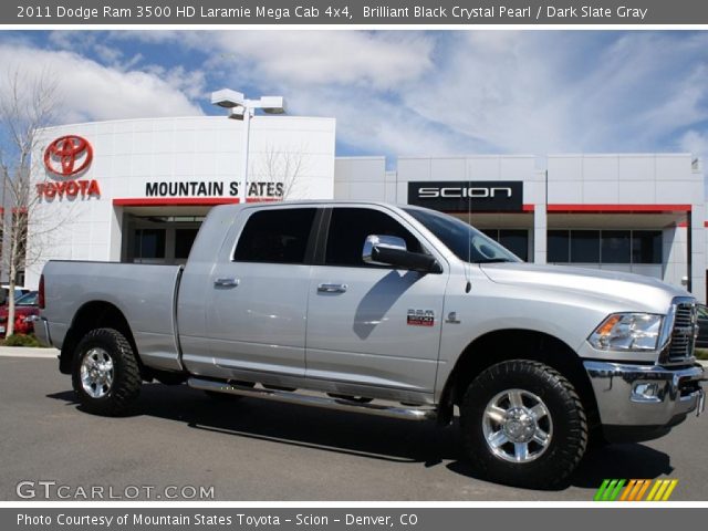 2011 Dodge Ram 3500 HD Laramie Mega Cab 4x4 in Brilliant Black Crystal Pearl