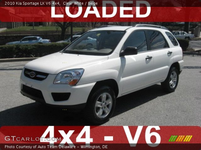 2010 Kia Sportage LX V6 4x4 in Clear White