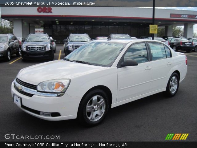 White 2005 Chevrolet Malibu Lt V6 Sedan Gray Interior