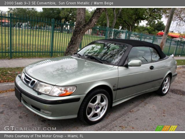 2000 Saab 9-3 SE Convertible in Sun Green Metallic