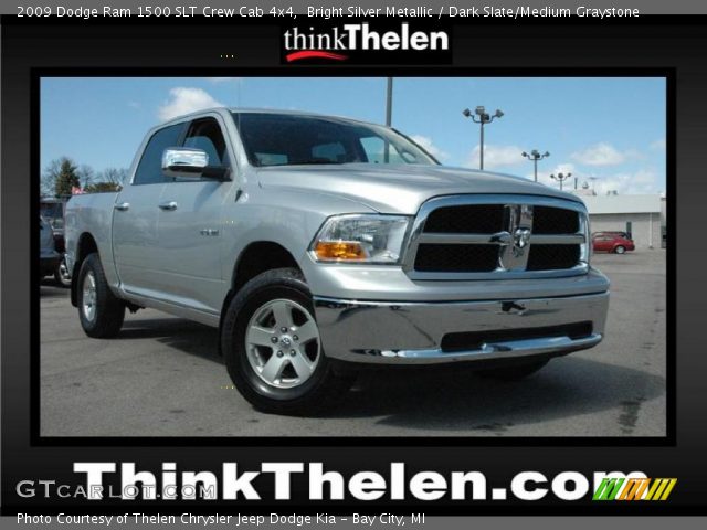 2009 Dodge Ram 1500 SLT Crew Cab 4x4 in Bright Silver Metallic