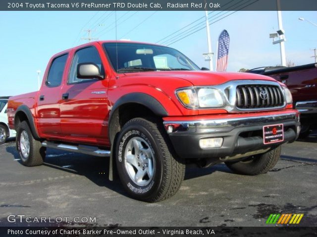 2004 Toyota Tacoma V6 PreRunner TRD Double Cab in Radiant Red