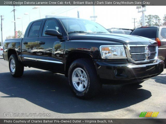2008 Dodge Dakota Laramie Crew Cab 4x4 in Brilliant Black