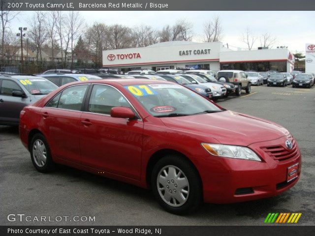 2007 Toyota Camry LE in Barcelona Red Metallic