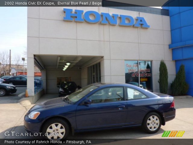 2002 Honda Civic EX Coupe in Eternal Blue Pearl