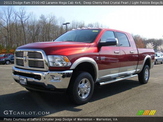 2011 Dodge Ram 3500 HD Laramie Mega Cab 4x4 in Deep Cherry Red Crystal Pearl