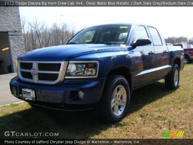 2011 Dodge Dakota Big Horn Crew Cab 4x4 in Deep Water Blue Metallic