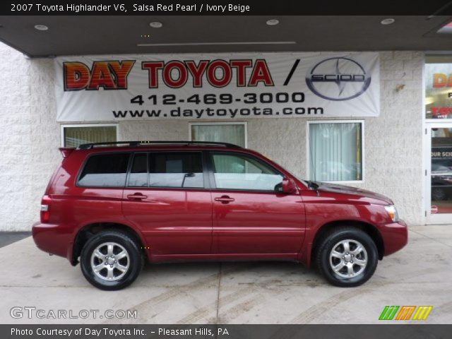 2007 Toyota Highlander V6 in Salsa Red Pearl