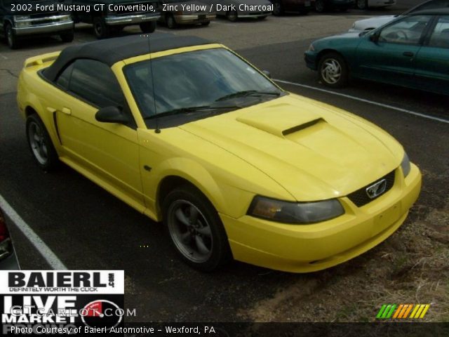 2002 Ford Mustang GT Convertible in Zinc Yellow