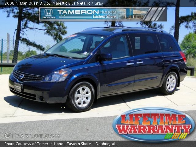 2008 Nissan Quest 3.5 S in Majestic Blue Metallic