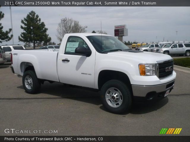 2011 GMC Sierra 2500HD Work Truck Regular Cab 4x4 in Summit White