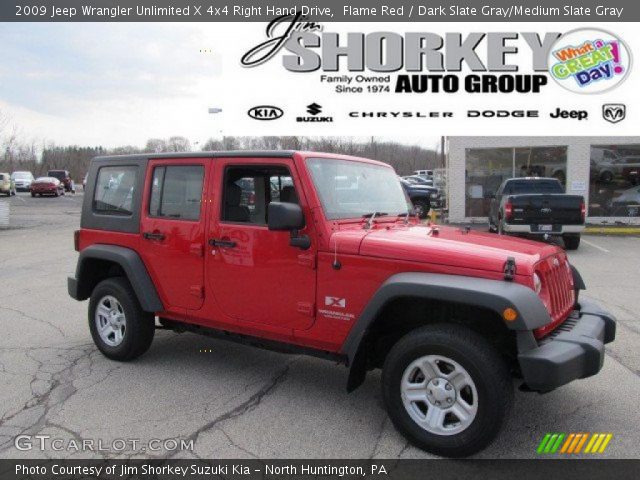 2009 Jeep Wrangler Unlimited X 4x4 Right Hand Drive in Flame Red