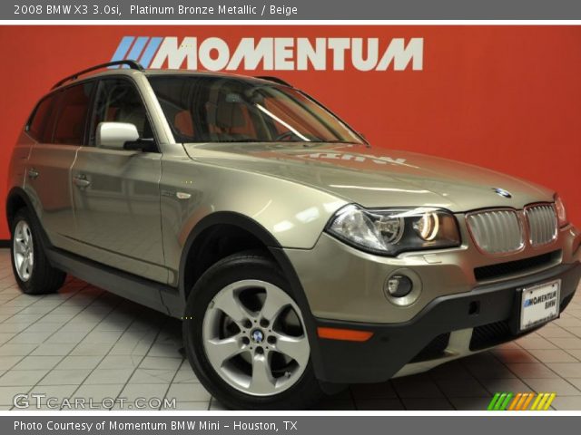 2008 BMW X3 3.0si in Platinum Bronze Metallic
